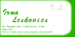 irma leskovics business card